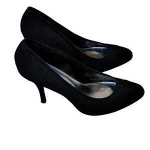 WHBM White House Black Market - Black Fabriel Upper 4" Heels Size 9M EUC - 0070